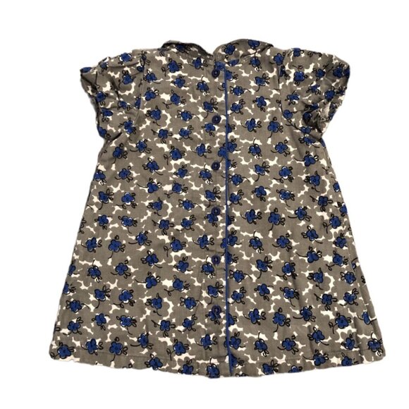 Baby Boden 6-12m Grey & Blue Floral Pretty Collar Dress - Picture 2 of 5